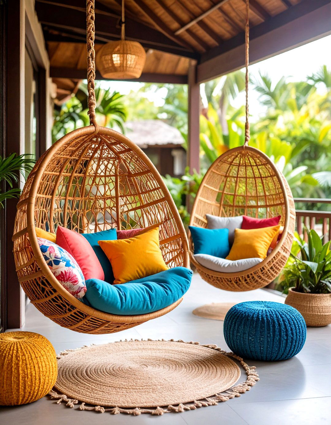 Hanging Hammocks and Chairs - 20 Tropical Patio Ideas