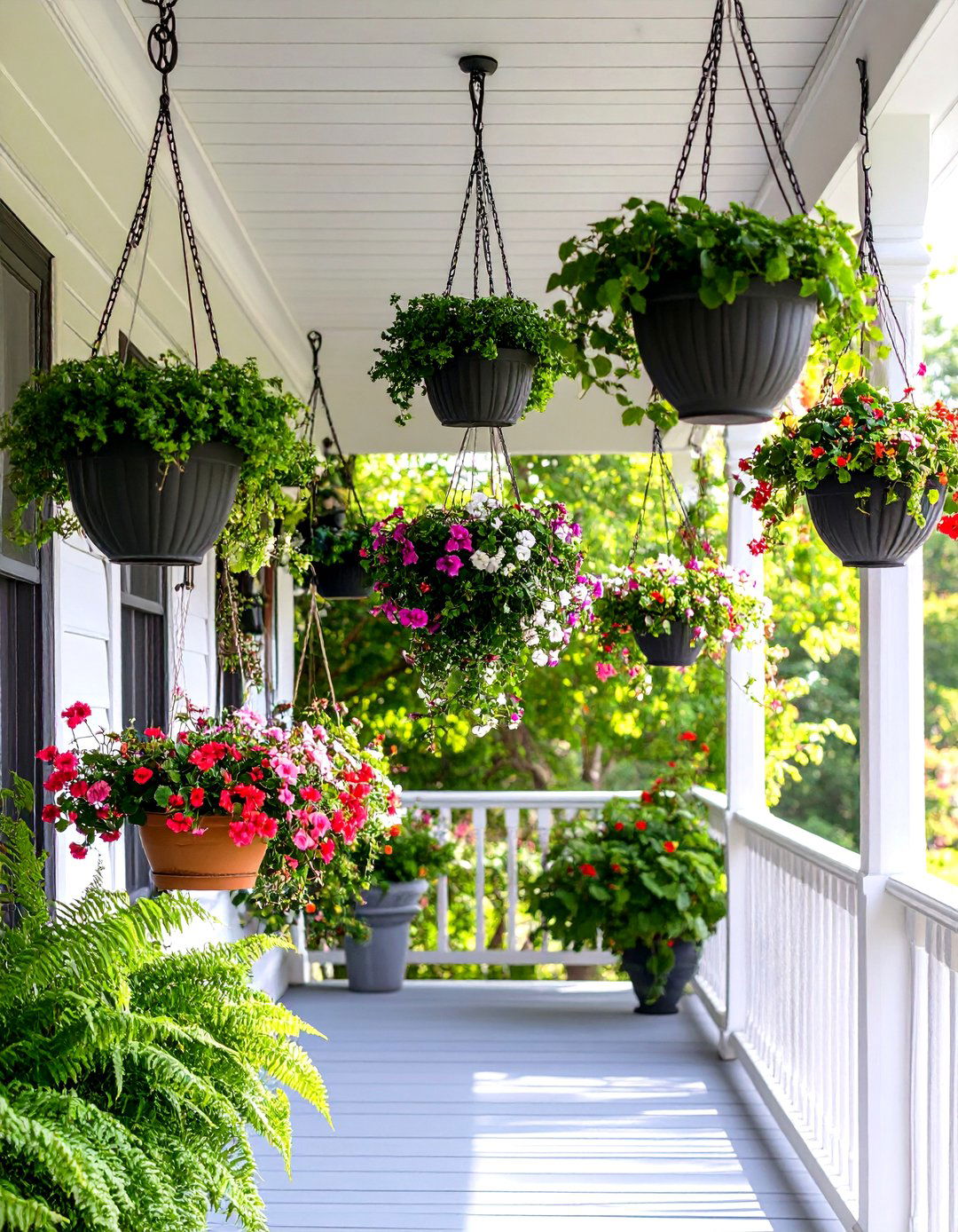 Hanging Plant Baskets - 20 Victorian Porch Ideas