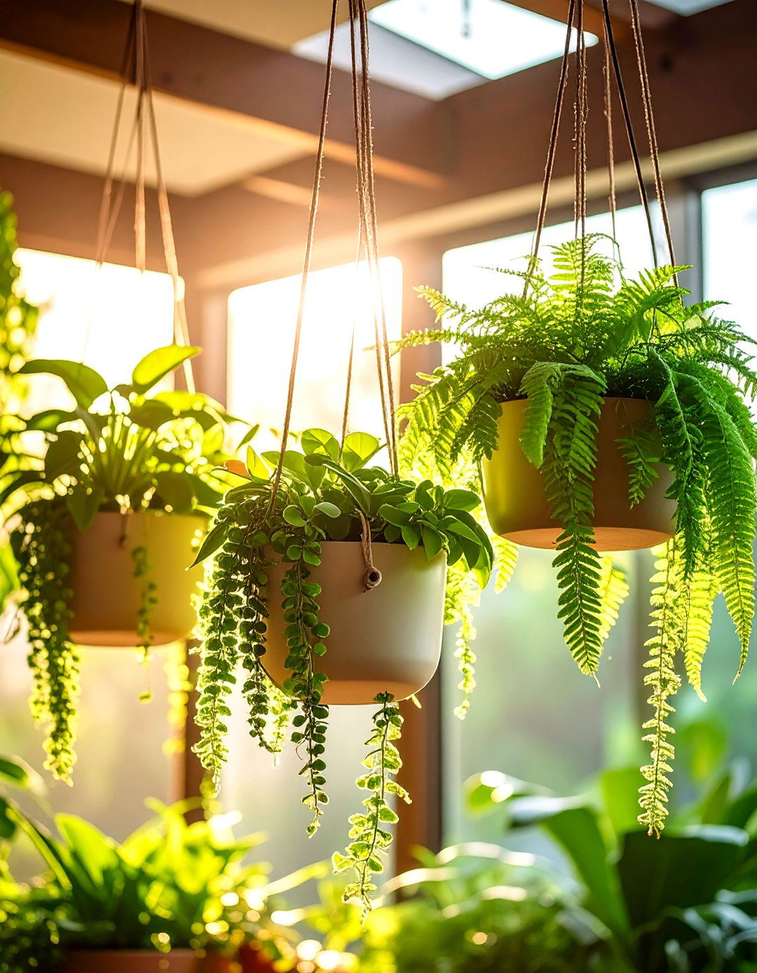 Hanging Planters for Vertical Interest - 20 Small Screened-in Porch Ideas