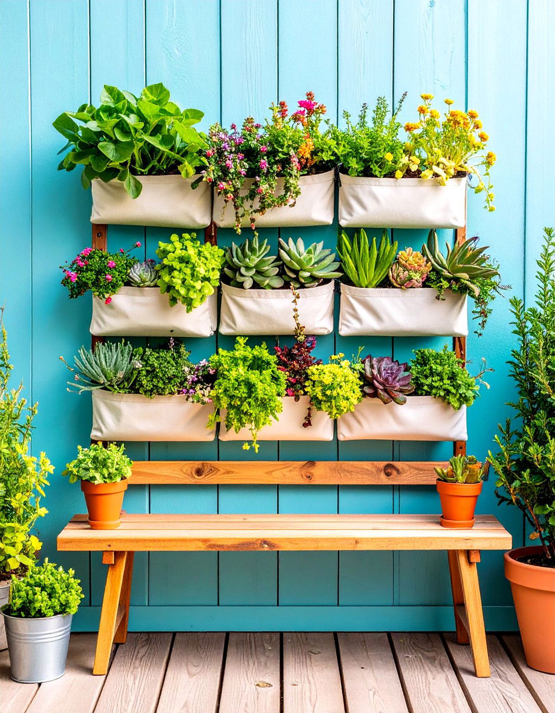 Hanging Pocket Organizer Small Garden - 20 Budget Small Garden Ideas