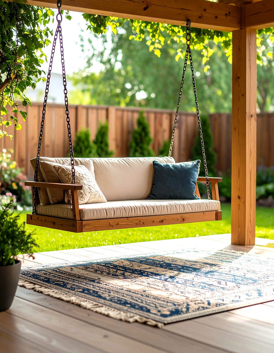 Hanging Porch Swing Bench - 20 Front Porch Bench Ideas