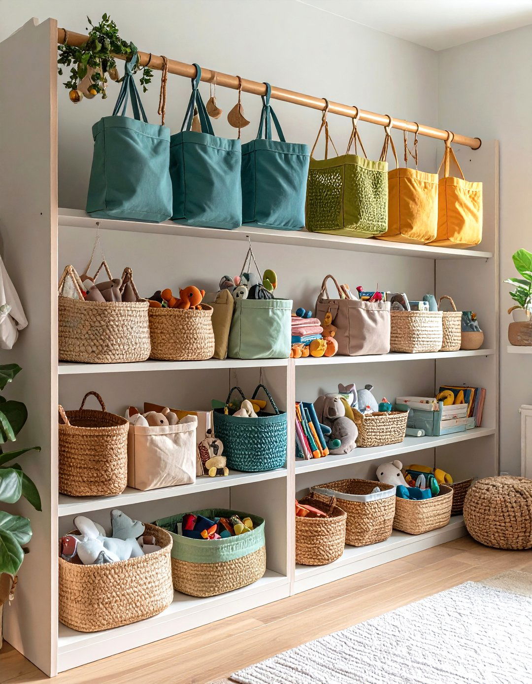 Hanging Toy and Book Organizers - 20 Small Nursery Ideas