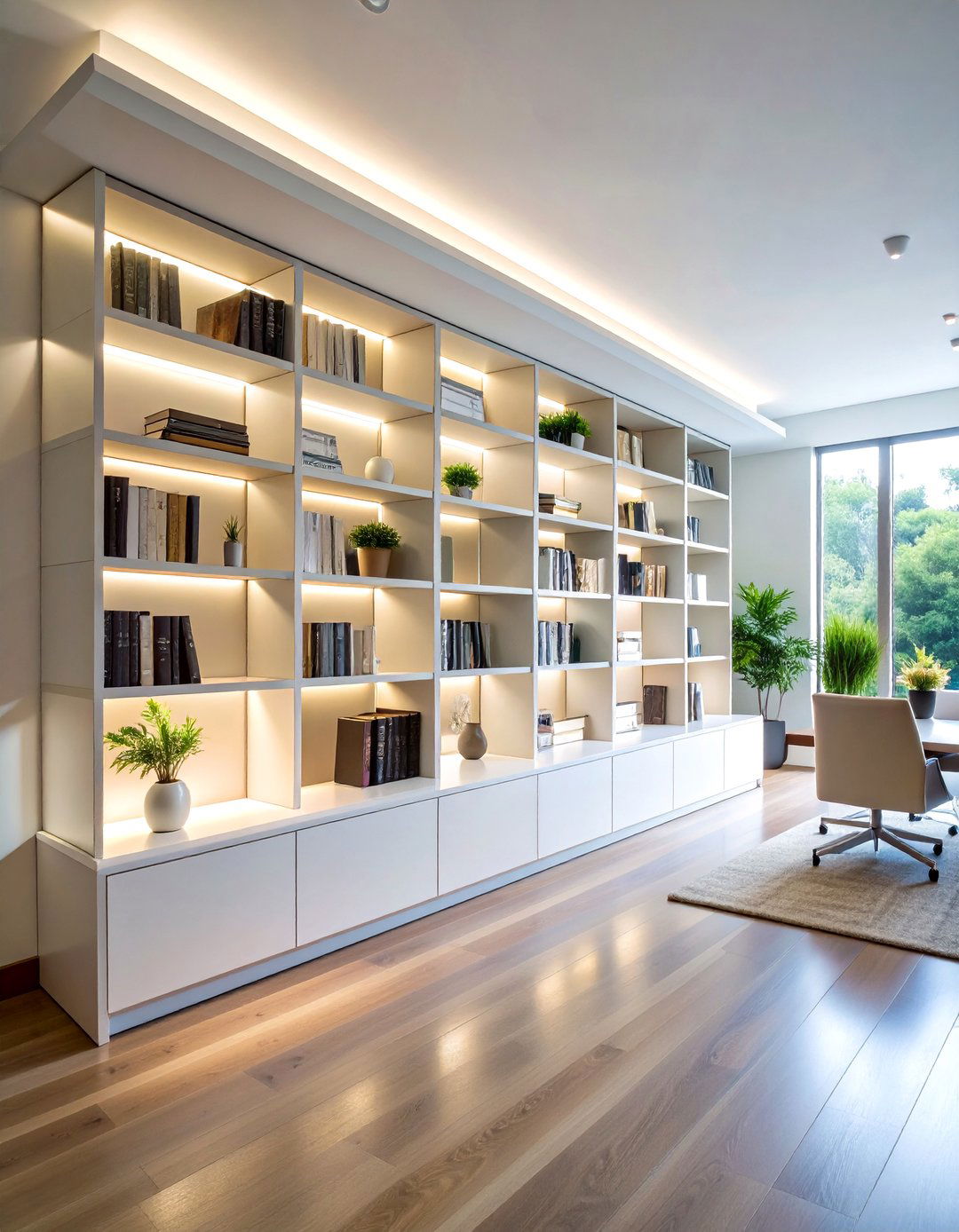 Hardwired Dimmer Bookshelf Lighting - 20 Bookshelf Lighting Ideas