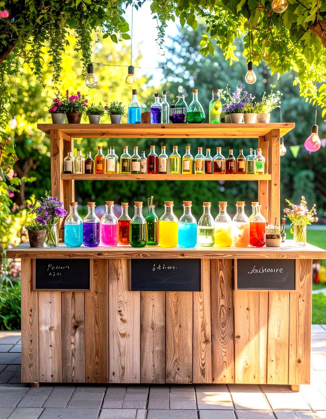 Harry Potter Wedding Potion Station for Themed Cocktail Displays - 20 Harry Potter Wedding Ideas