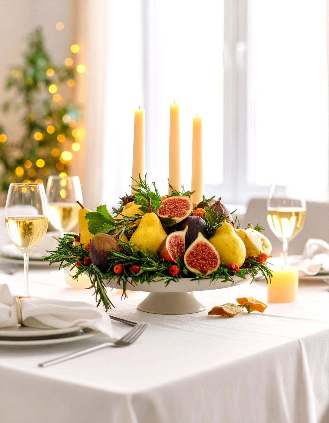 Harvest Fruit and Herb Edible Display - 20 Dining Table Centerpiece Ideas