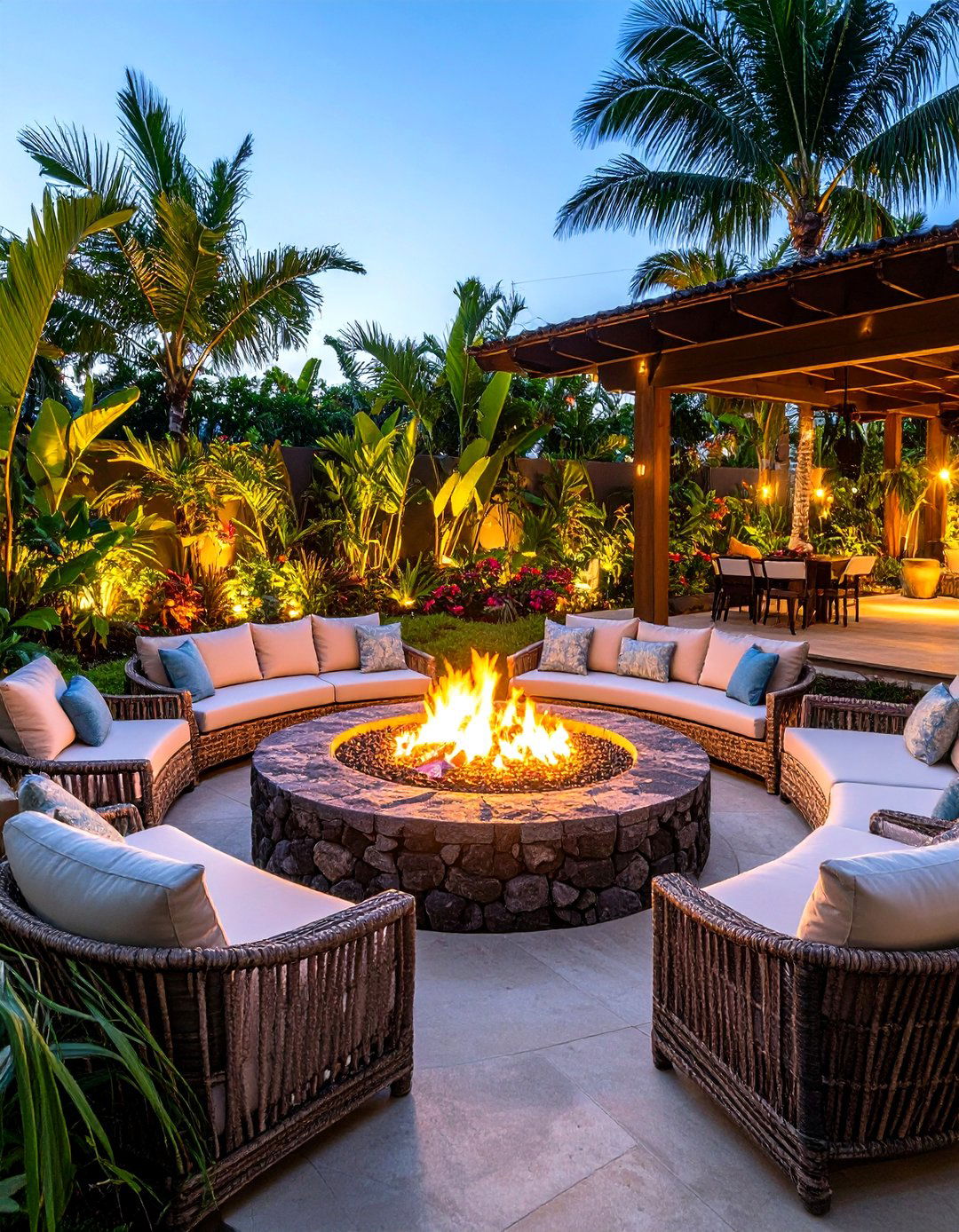 Hawaiian Fire Pit Lounge Interior Design Ideas - 20 Hawaiian Interior Design Ideas