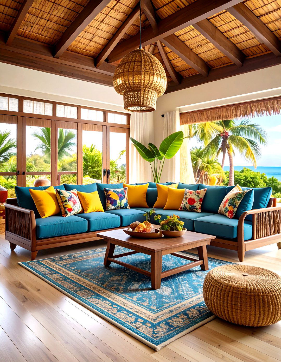 Hawaiian Resort Tropical Living Room - 20 Tropical Living Room Ideas