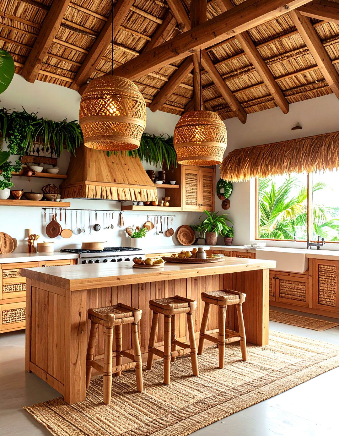 Hawaiian Tiki Tropical Kitchen - 20 Tropical Kitchen Ideas