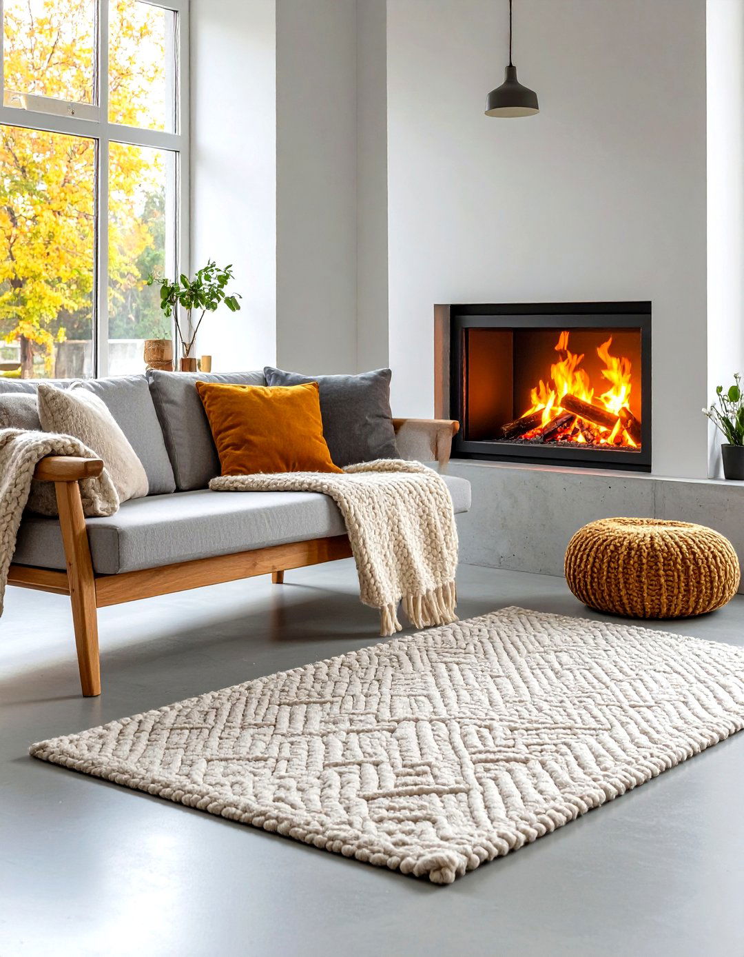 Hearth Bench Seating - 20 Scandinavian Fireplace Ideas