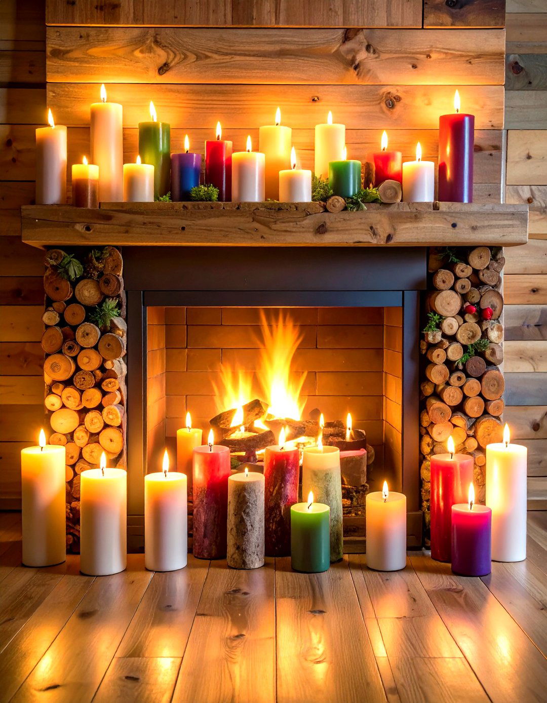 Hearth Filled with Candles When Fire Sleeps - 20 Decorating With Candles