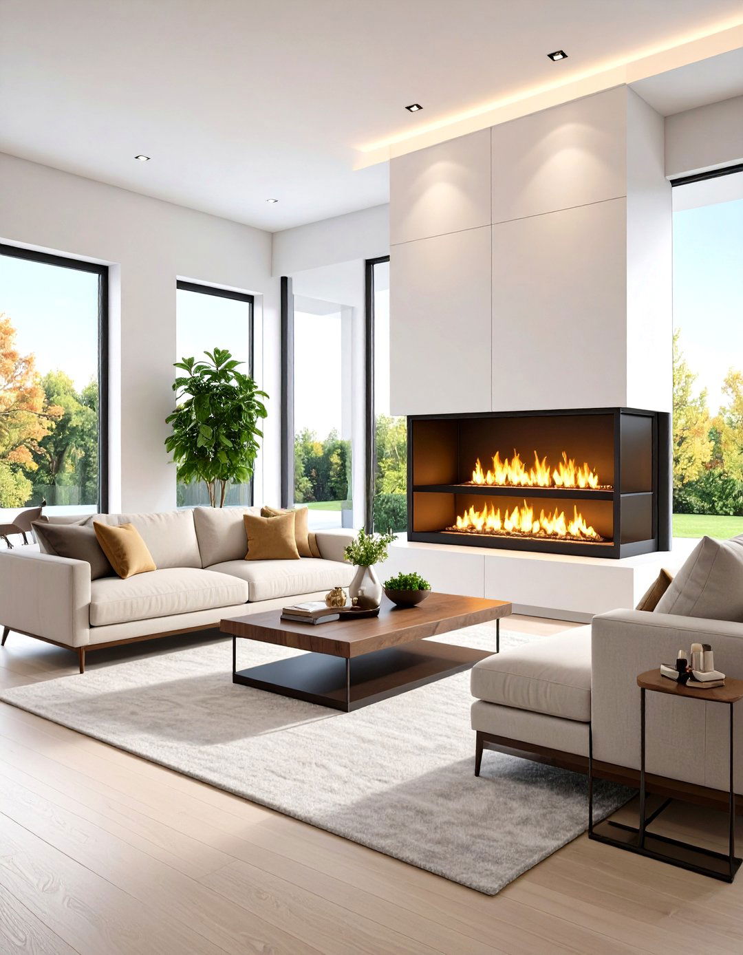Heat Exchanger Equipped Efficiency Fireplace - 20 Double-sided Fireplace Ideas