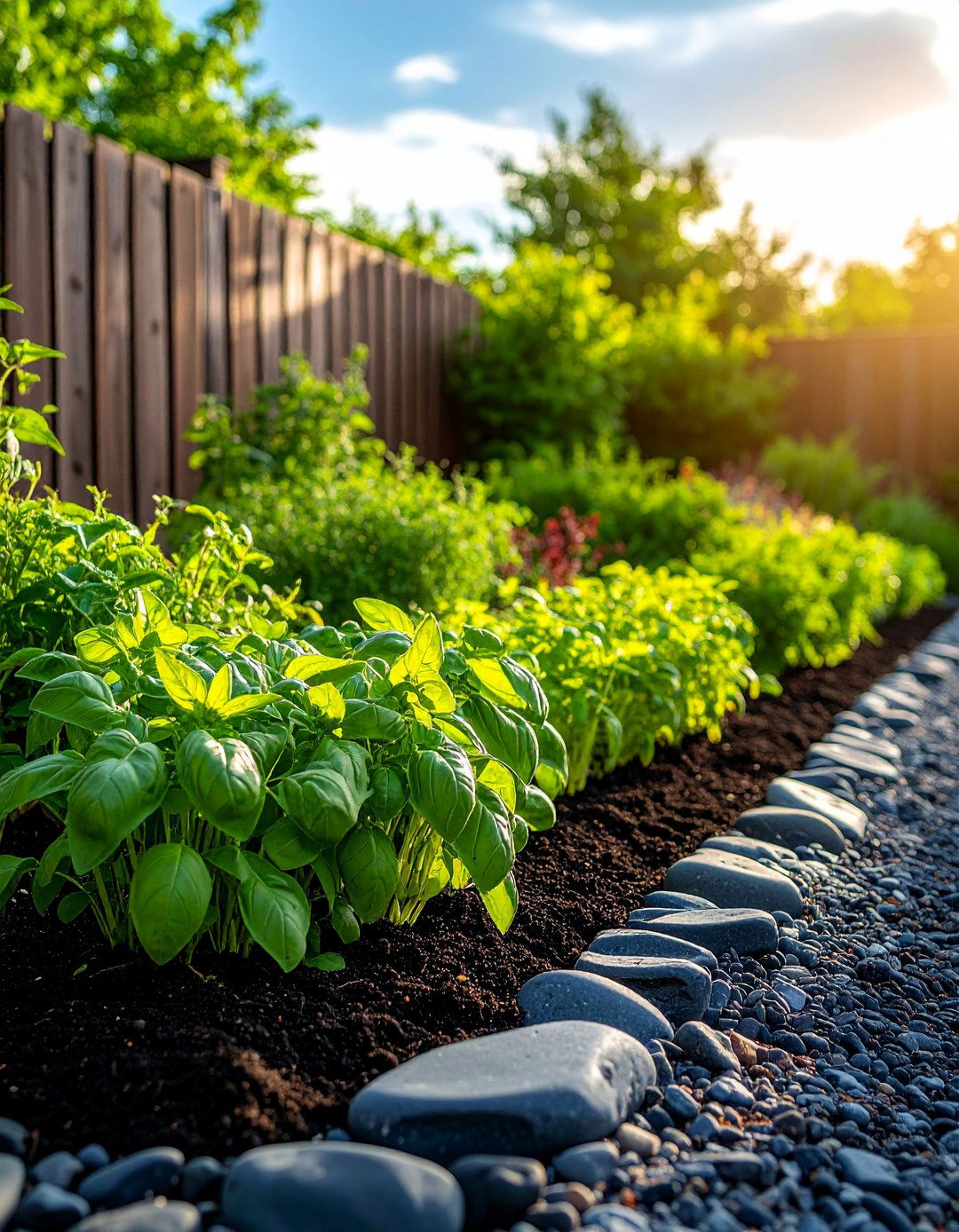 Heat Retaining Micro Climate Strip for Tender Herbs - 20 Black River Rock Landscaping Ideas