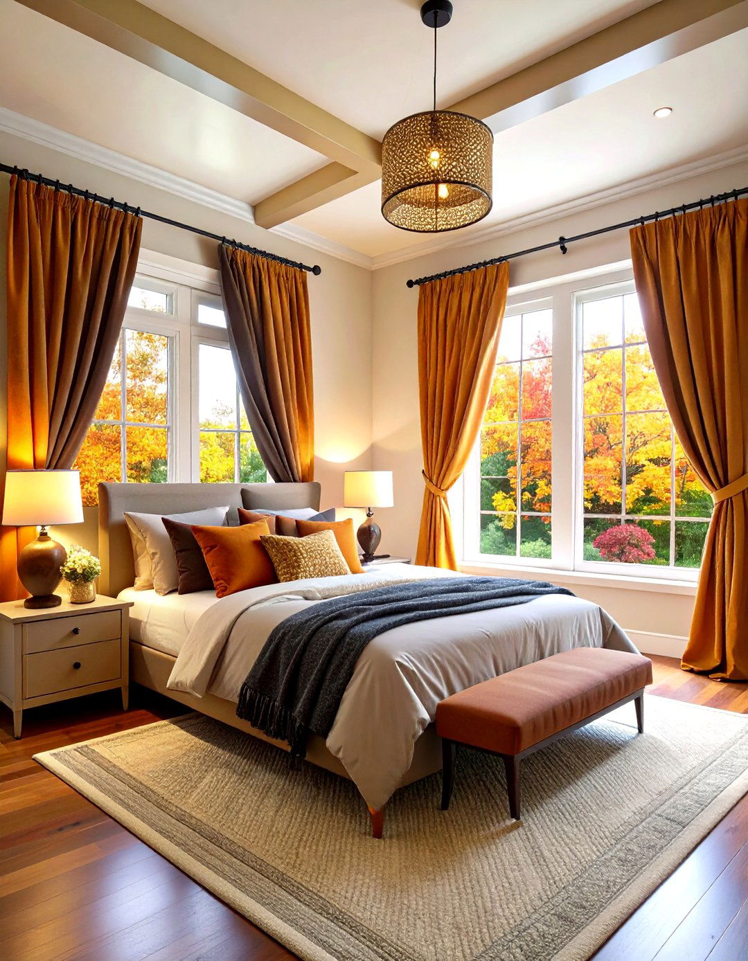 Heavier Curtains for Cozy Fall Bedroom Decor - 20 Fall Bedroom Decor Ideas
