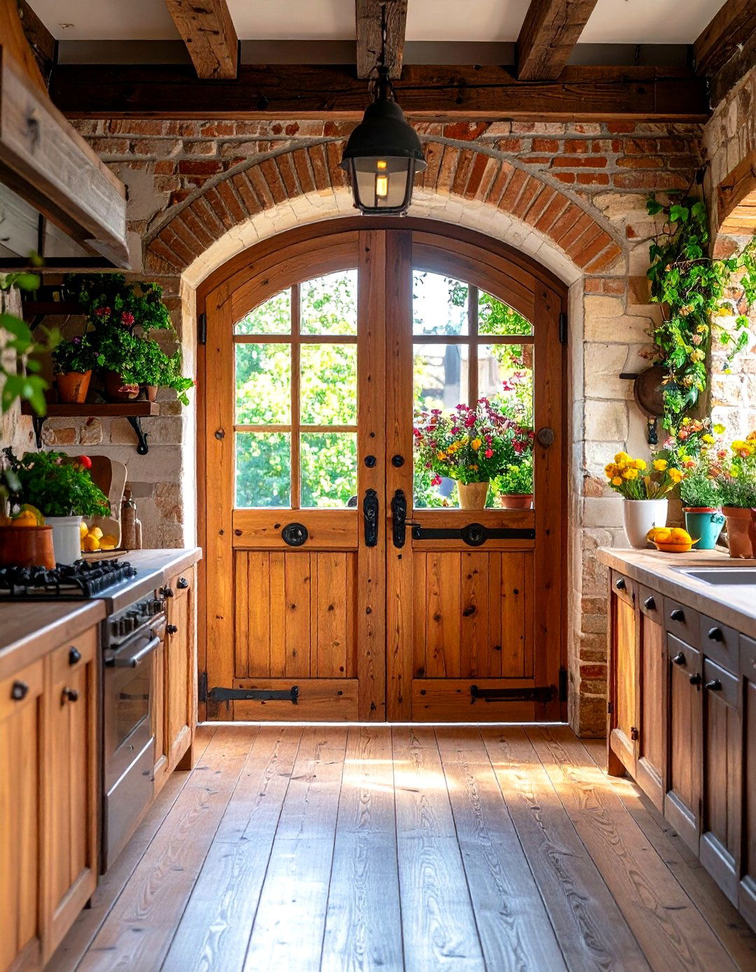 Heavy Wooden Doors with Iron Latches - 20 Tudor Kitchen Ideas