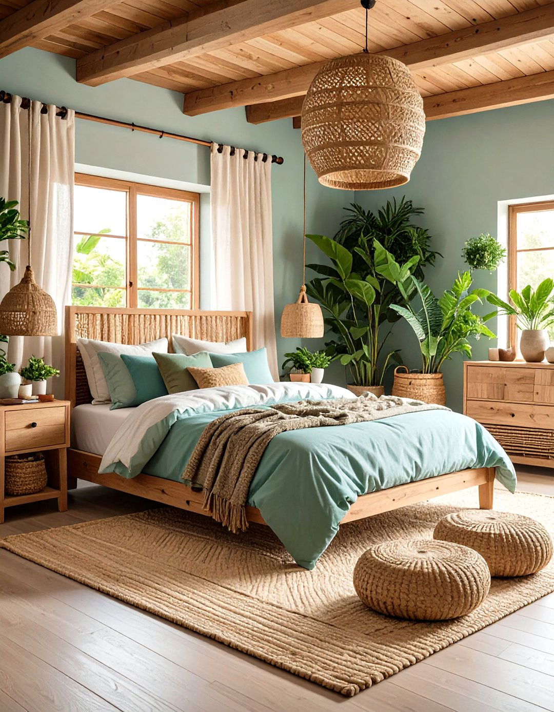 Hemp and Organic Cotton Earthy Bedroom with Textile Focus - 20 earthy bedroom ideas