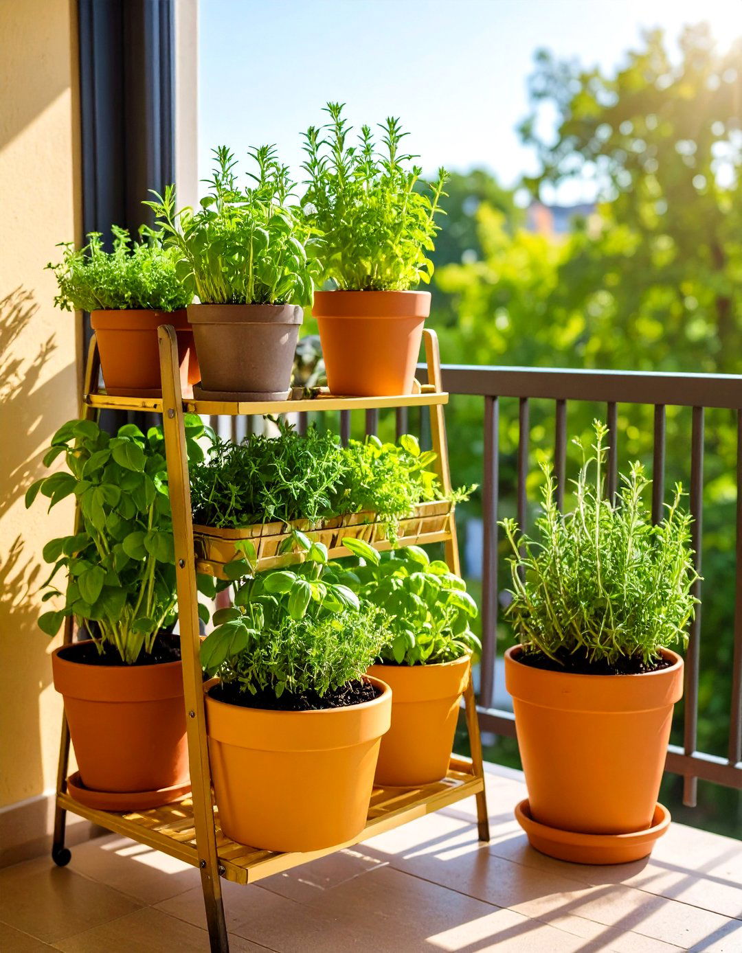 Herb Balcony Garden for Culinary Adventures - 20 Balcony Garden Ideas