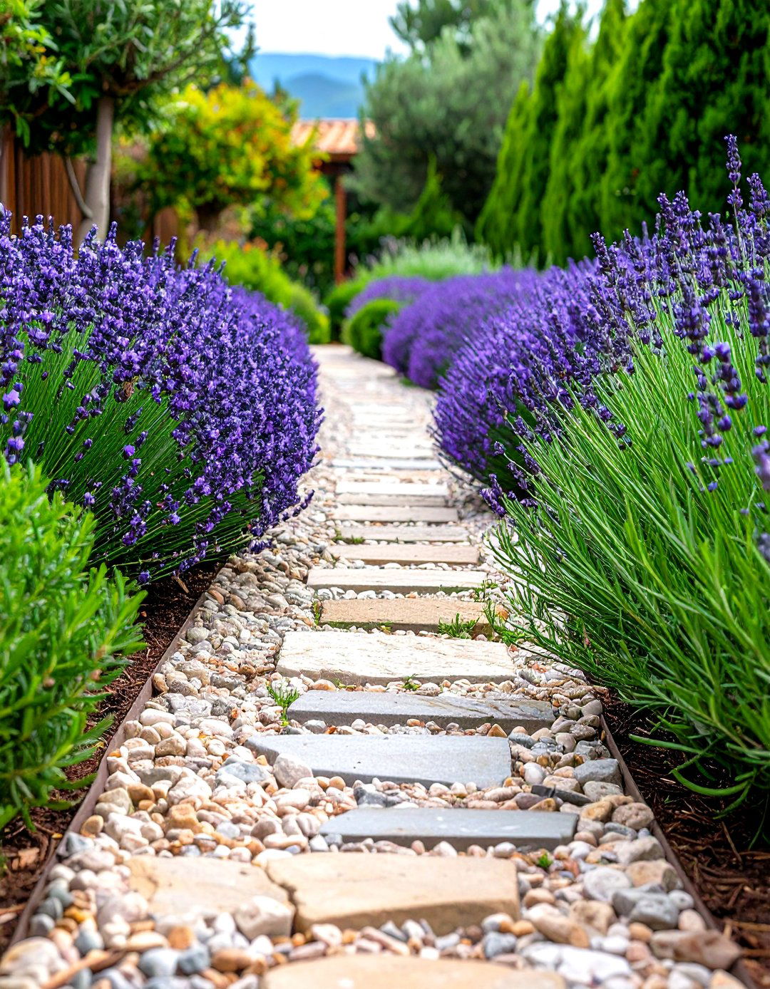 Herb Bordered Kitchen Garden Walkway - 20 Farmhouse Walkway Ideas
