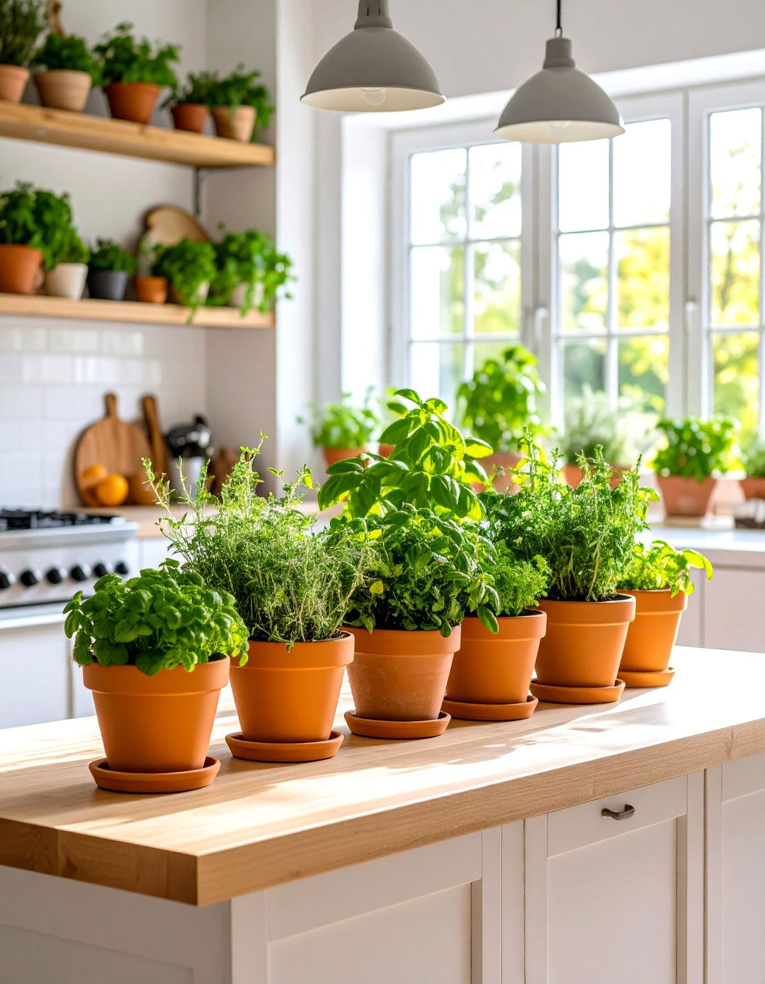 Herb Garden Kitchen Island Centerpiece - 20 Kitchen Island Centerpiece Ideas