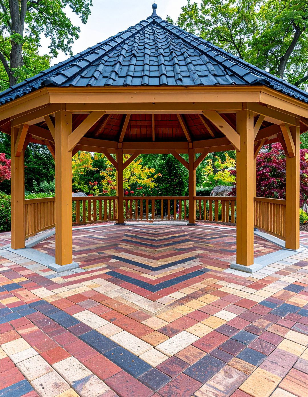 Herringbone Brick Gazebo Floor Pattern - 20 Gazebo Floor Ideas