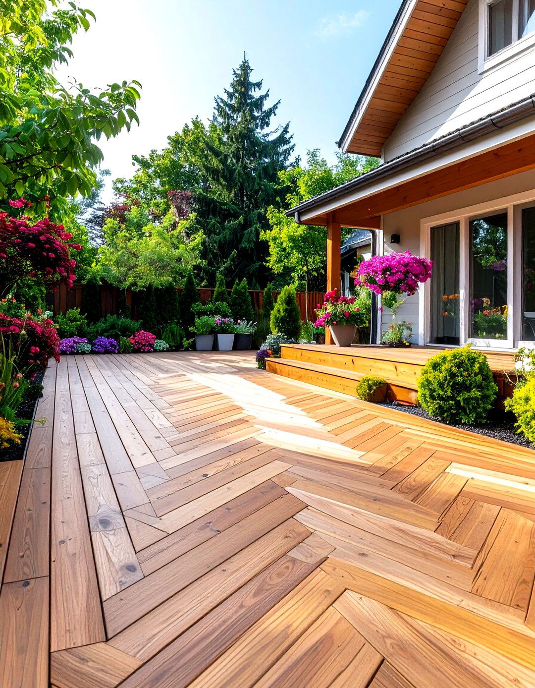 Herringbone Deck Board Layouts - 20 Deck Flooring Ideas