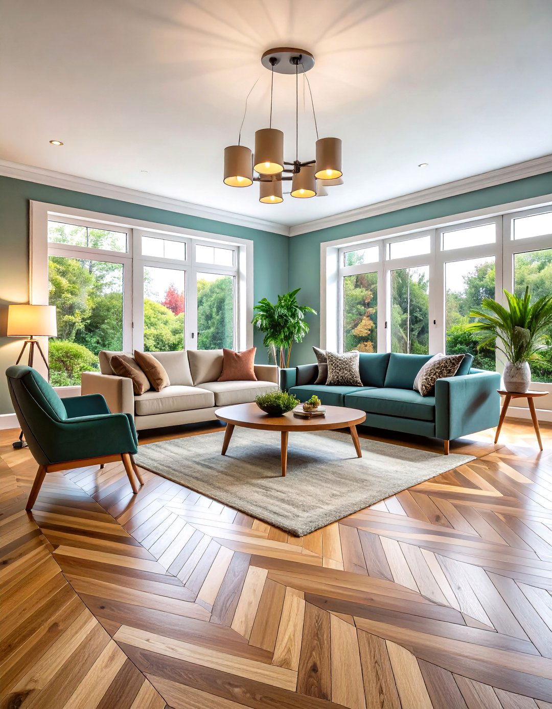 Herringbone Living Room Flooring - 20 Living Room Flooring Ideas