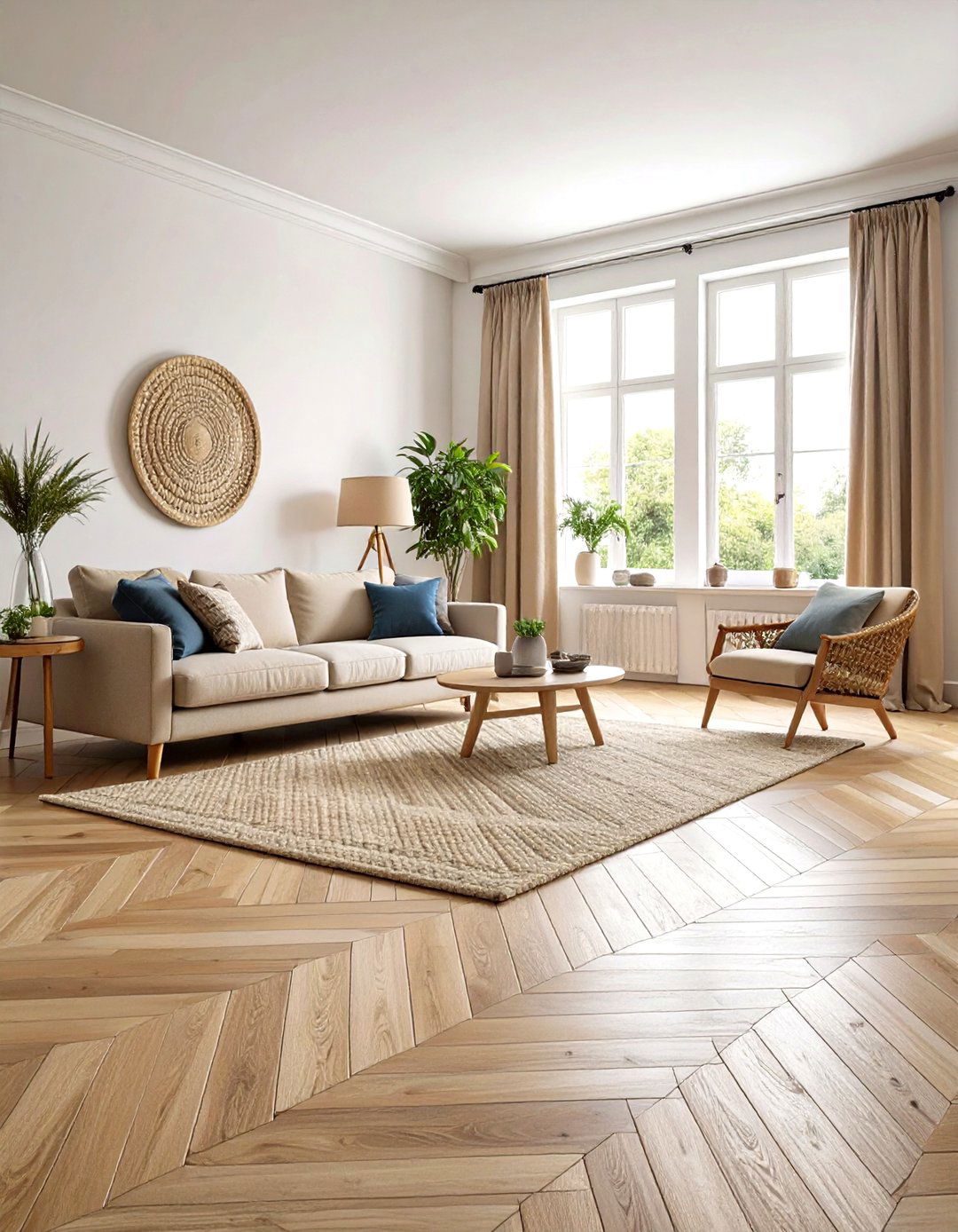 Herringbone Parquet Adds Graphic Warmth - 20 French Interior Design Ideas