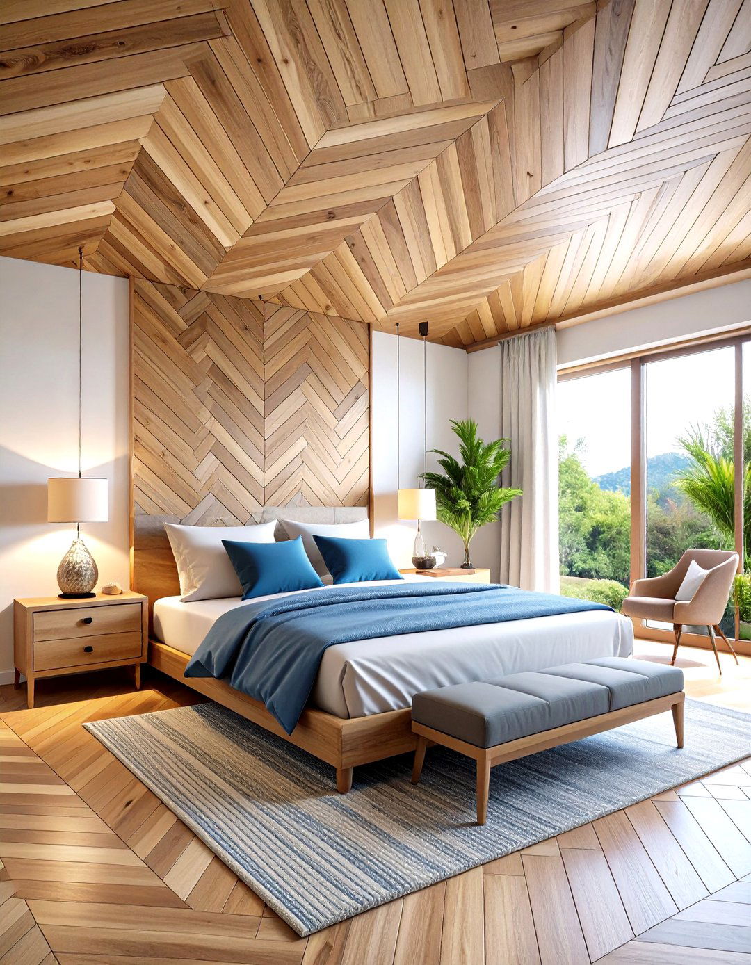 Herringbone Pattern Wood Plank Ceiling - 20 Wood Plank Ceiling Ideas