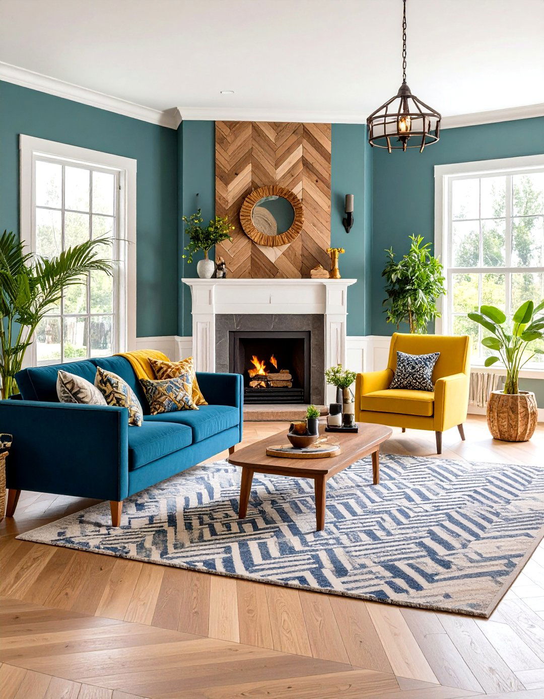 Herringbone Pattern Wood Stove Surround - 20 Wood Stove Surround Ideas