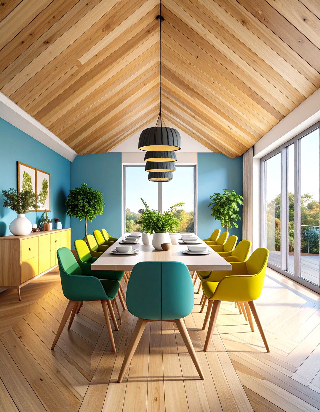 Herringbone Plywood Ceiling Pattern - 20 Plywood Ceiling Ideas