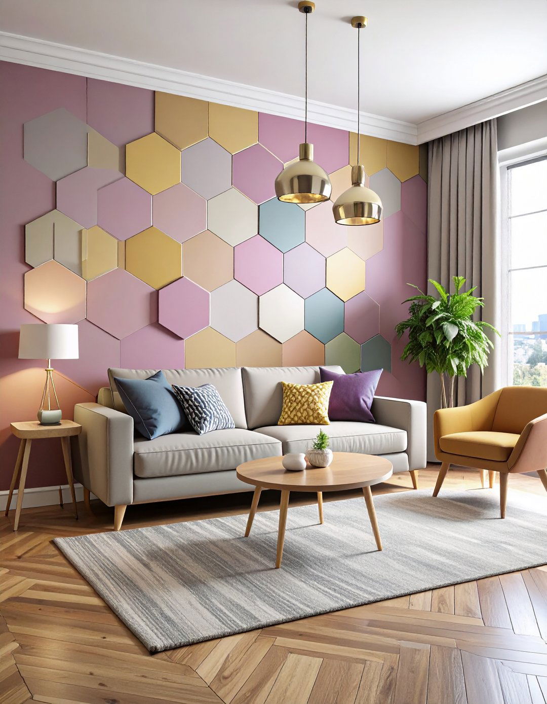 Hexagon Honeycomb Accent Wall - 20 Geometric Accent Wall Ideas