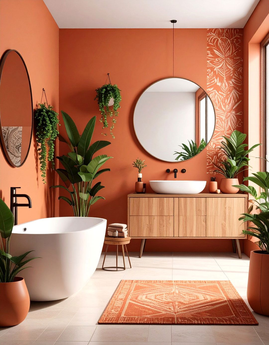 Hexagon Terracotta Tiles - 20 Terracotta Bathroom Ideas