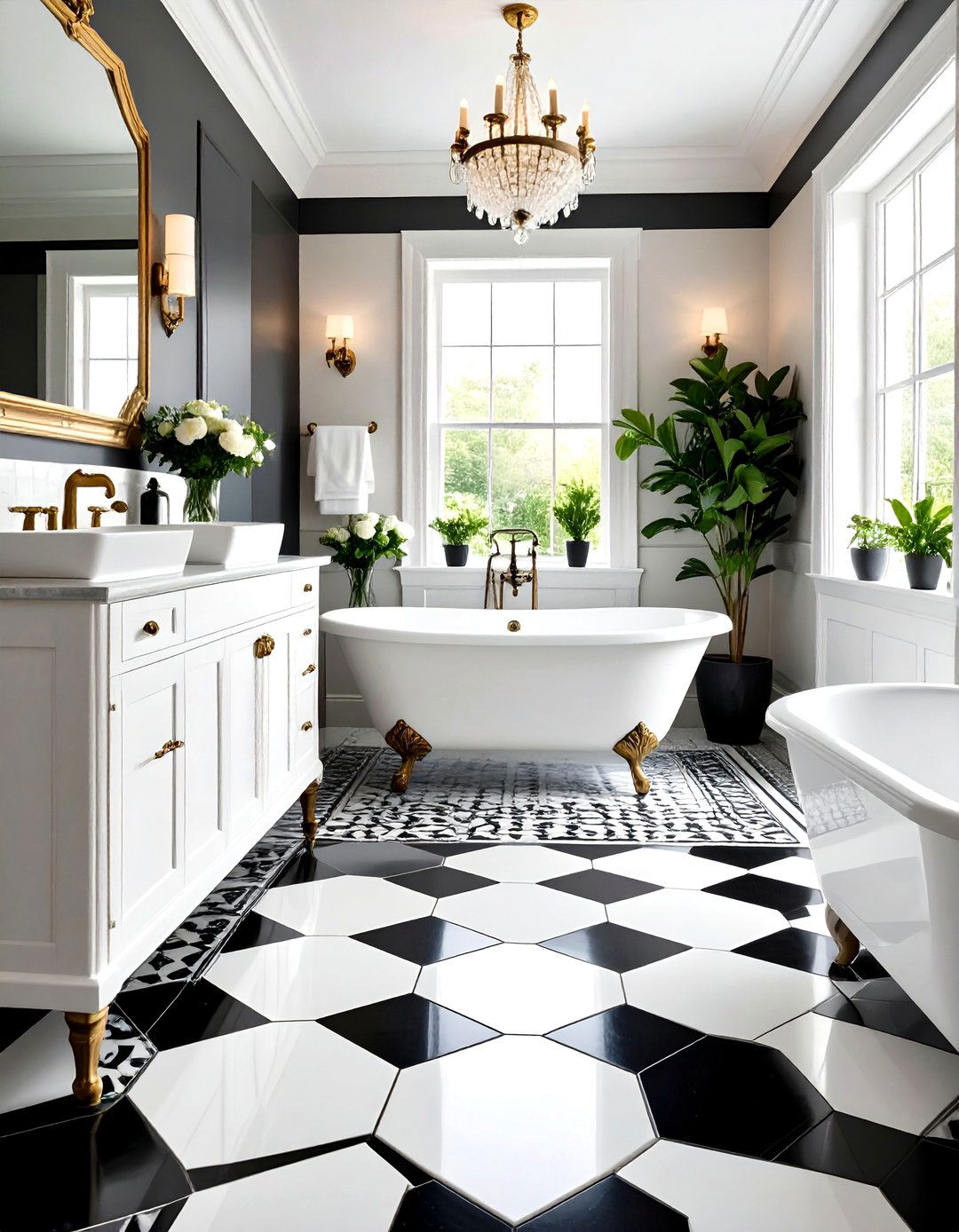 Hexagonal Floor Tiles - 20 Victorian Bathroom Ideas