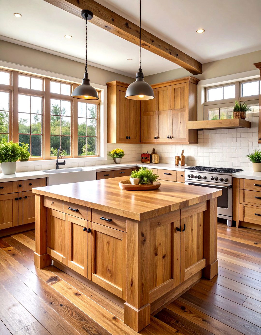Hickory Wood Countertop Rustic Strength - 20 Wood Countertop Ideas