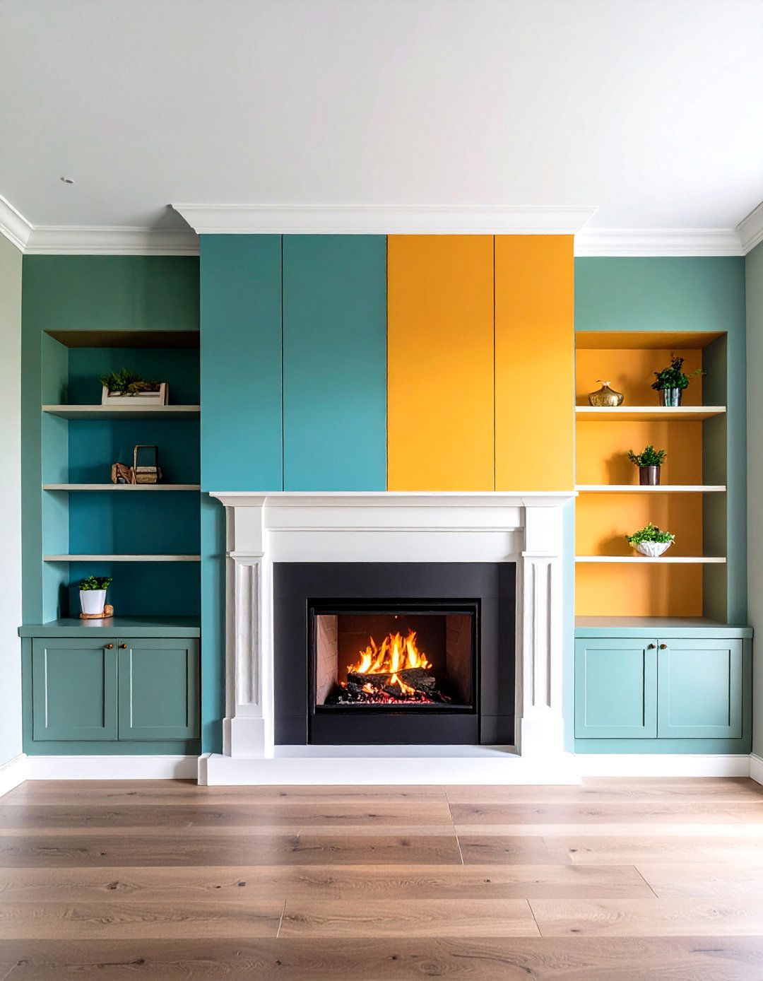 Hidden Bar Cabinet Adjacent to the Fireplace - 20 Fireplace Built-in Ideas