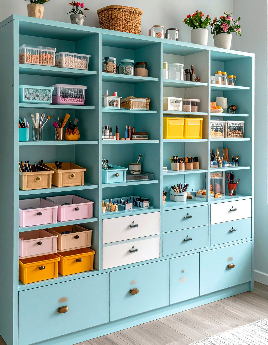 Hidden Cabinet Inserts - 20 Small Craft Room Ideas