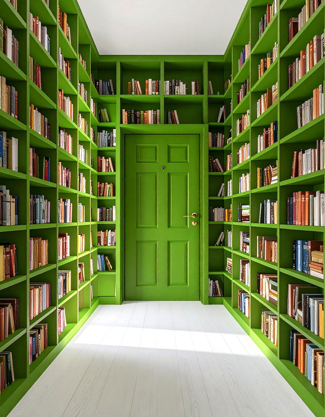 Hidden Door Mystery in the Home Library - 20 Dark Green Home Library Ideas and Inspiration