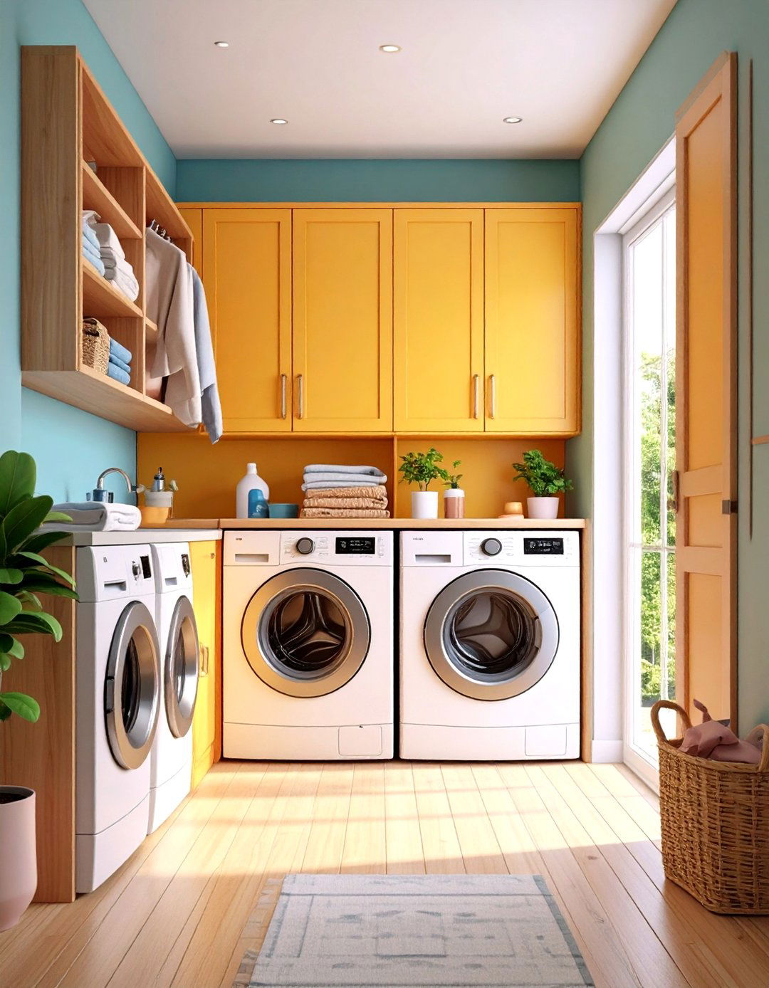 Hidden Laundry Closet - 20 Stackable Laundry Room Ideas
