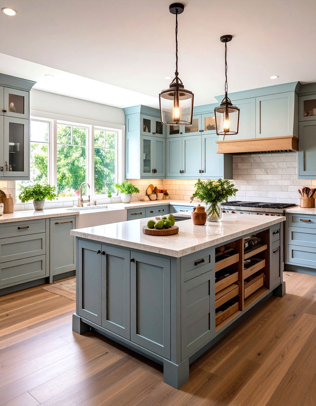 Hidden Storage Command Center - 20 Double Island Kitchen Ideas