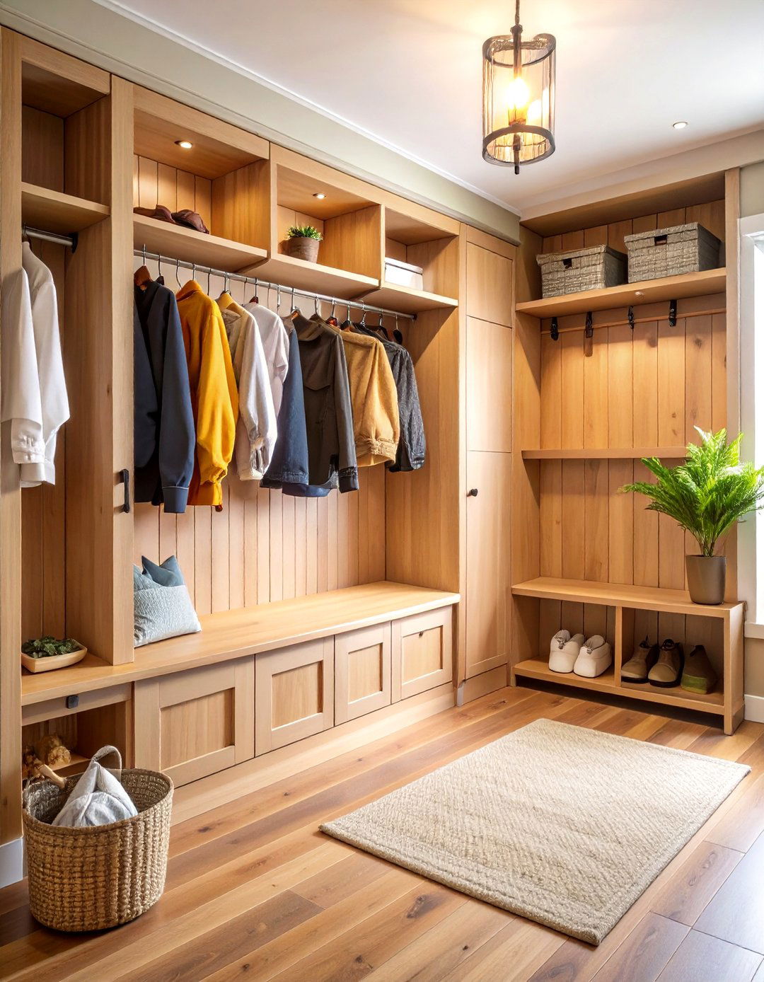 Hidden Storage Half Wall Paneling for Clutter Free Mudrooms - 20 Half Wall Paneling Ideas