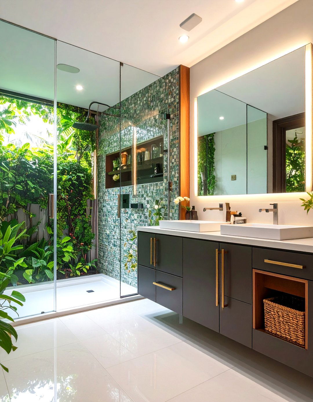 Hidden Storage Keeps an Ensuite Bathroom Clutter Free - 20 Ensuite Bathroom Ideas