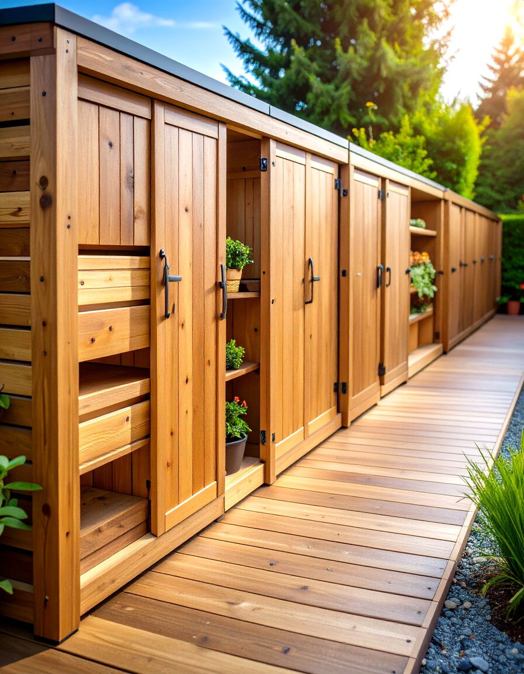 Hidden Storage Wooden Walkway - 20 Wooden Walkway Ideas