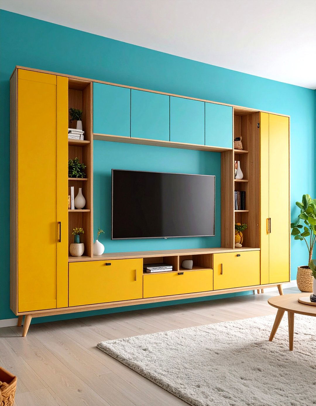 Hidden TV in a Cabinet - 20 Small Living Room Ideas With Tv