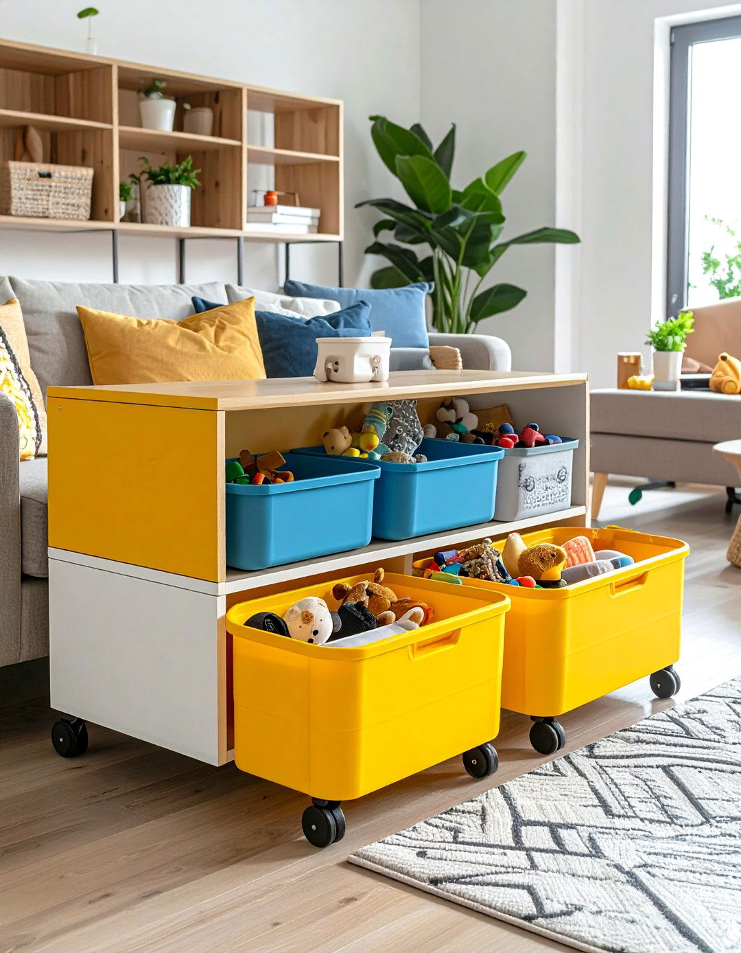 Hidden Under Furniture Living Room Toy Storage - 20 Living Room Toy Storage Ideas