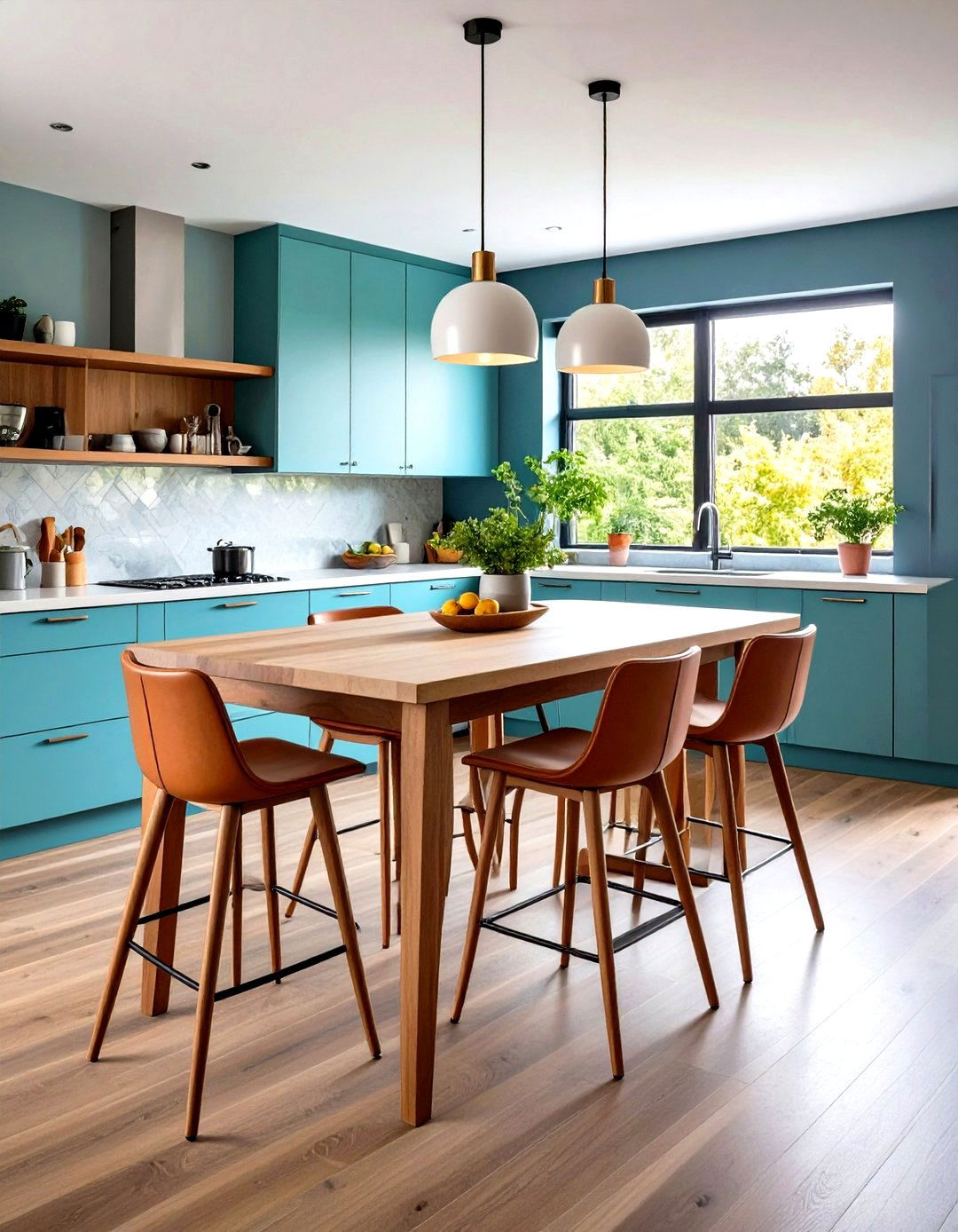 High Bar Height Table with Stools - 20 Small Kitchen Table Ideas