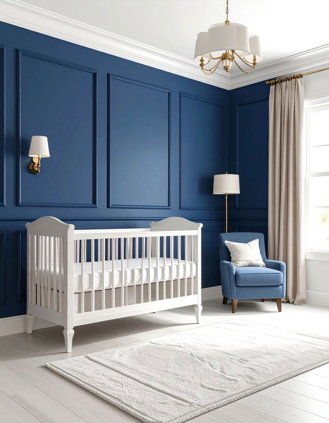 High Contrast Color Blocking - 20 Wainscoting Nursery Ideas