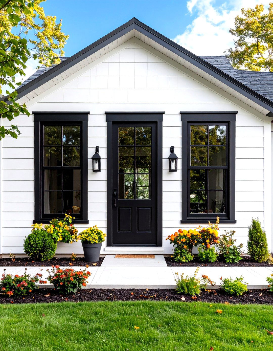 High Contrast Dark Exterior Window Trim - 20 Window Trim Ideas