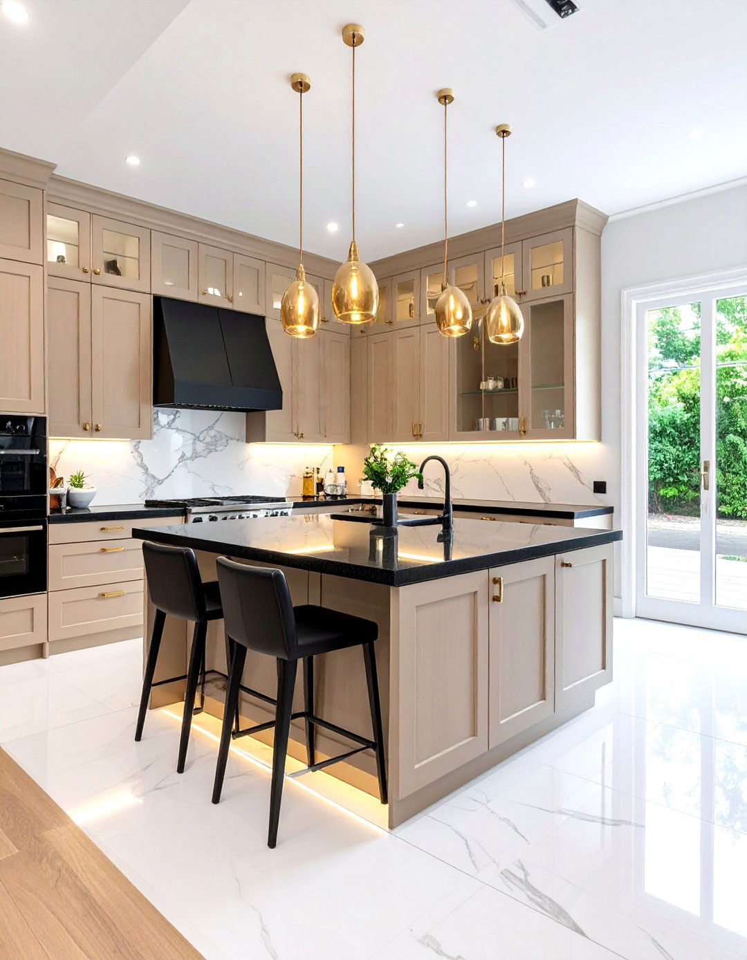 High Contrast Matte Brown Kitchen Cabinets With Black Countertops - 20 Brown Kitchen Cabinets With Black Countertops