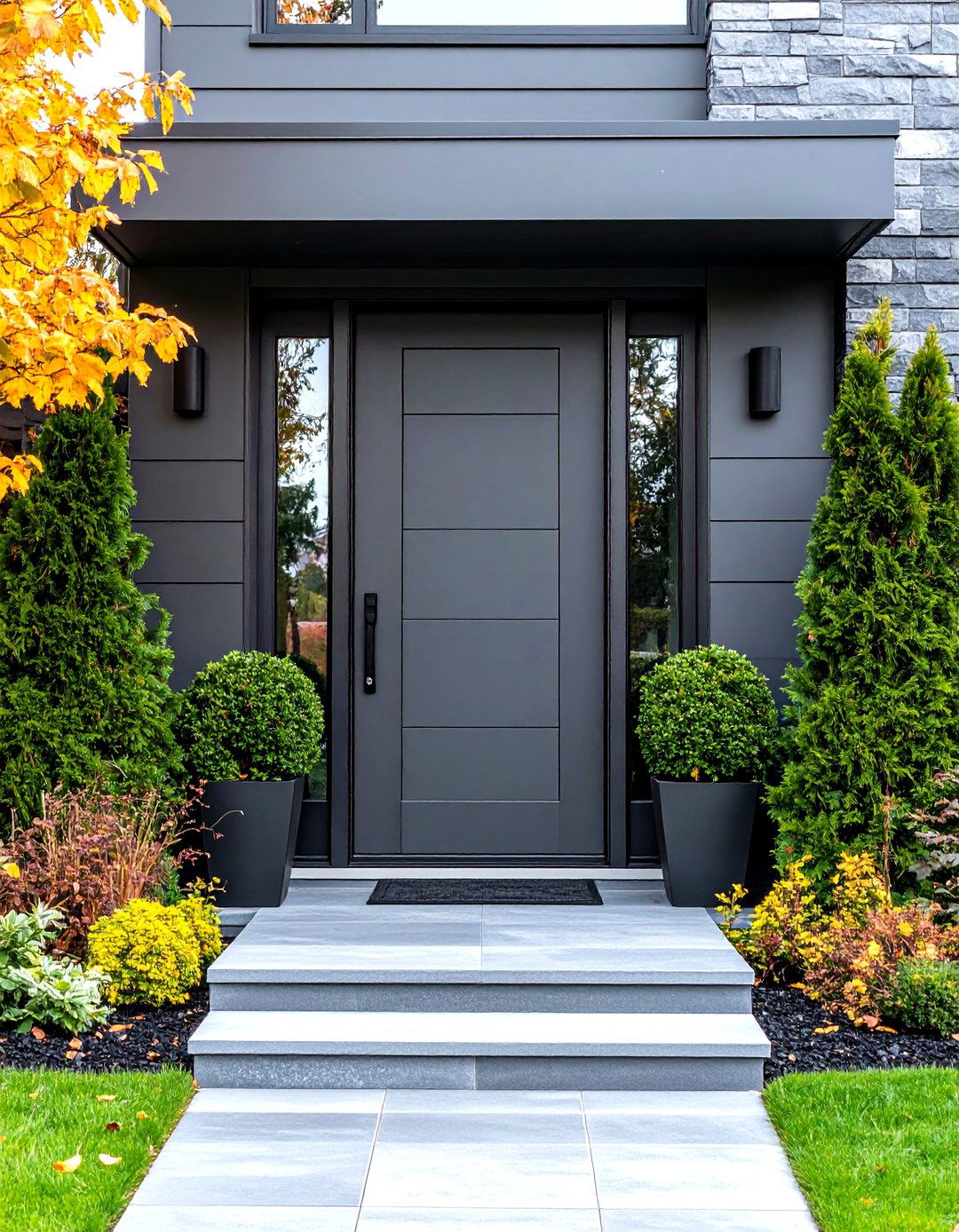 High Gloss Grey Front Door for Modern Shine - 20 Grey Front Door Ideas