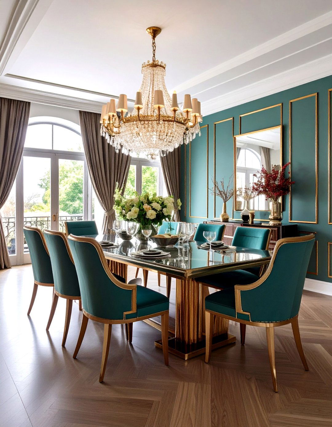 High Gloss Paint Finishes Reflect Light Playfully - 25 Art Deco Dining Room Ideas