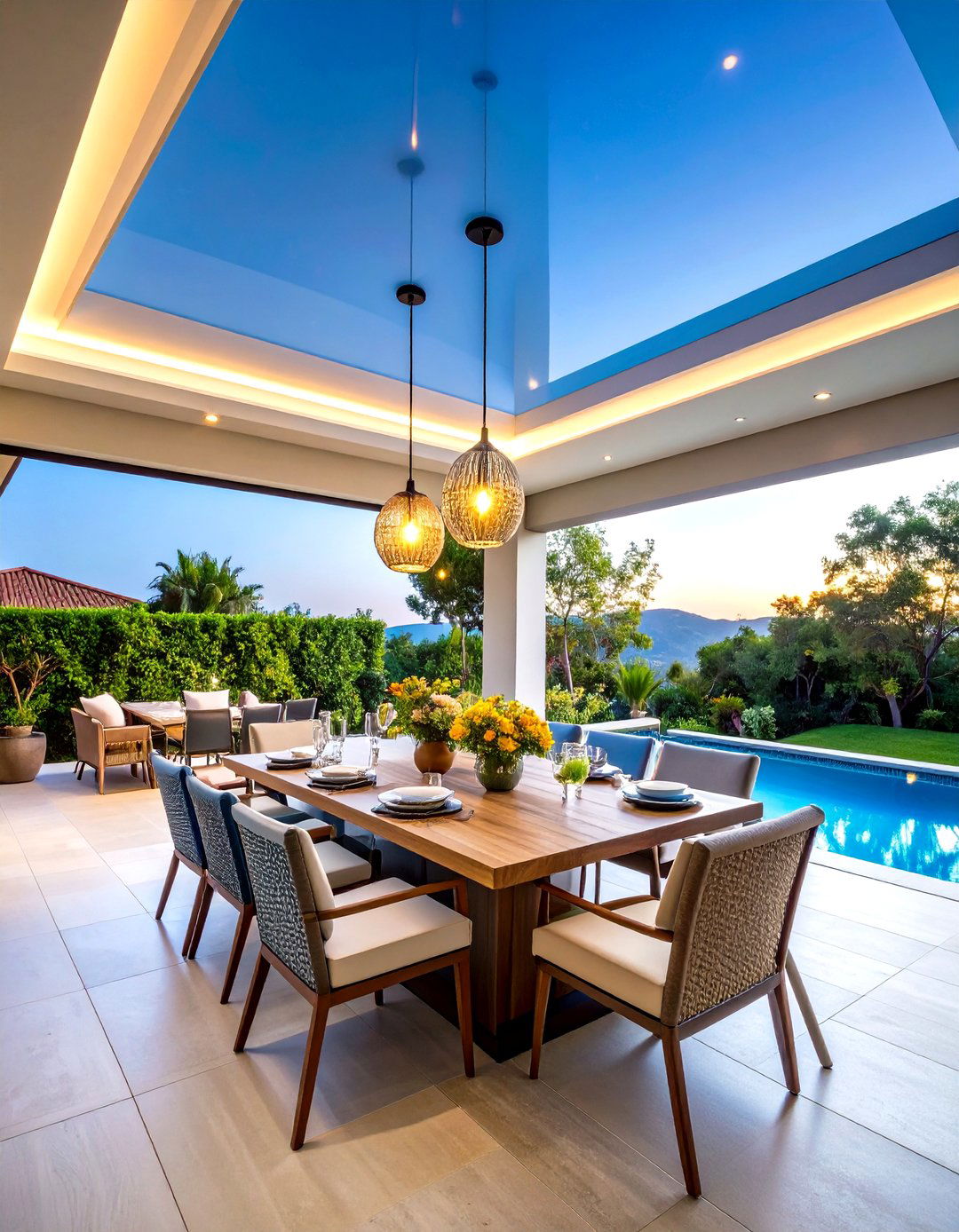 High Gloss Painted Patio Ceiling - 20 patio ceiling ideas